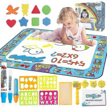 (Letter) Magic Water Drawing Mat, Water Doodles Drawing Pad, Magic Painting Water Mat With Water Pen Tools Accessories For Kids 100 X 80 Cm - Pjun