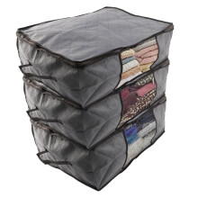 3Pcs Fabric Foldable Storage Bag Clothing Storage Home Decor Organizer Box