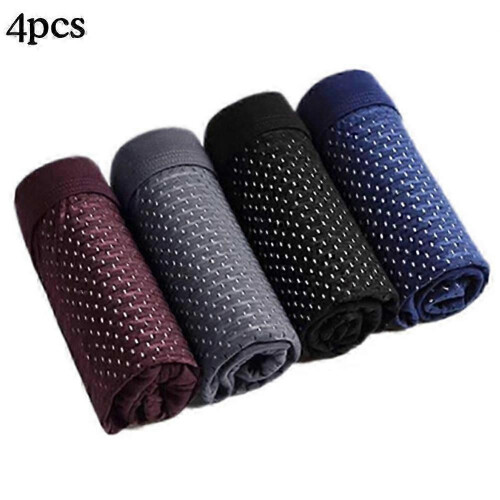 (XL) 4x Bamboo Boxer Short Men Microfiber Boxer Briefs Underwear Compression Stretch
