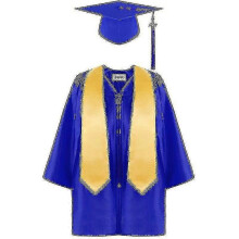 (size36, blue) Preschool And Kindergarten Graduation Gown Cap Tassels Set Children Academic Dress School Uniform For Kids Graduation Gift
