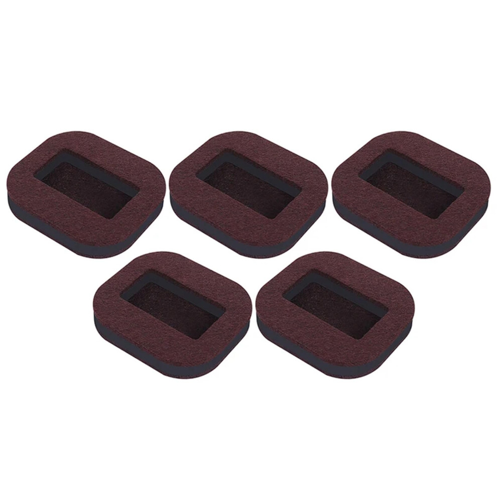 5 Pcs Office Chair Caster Cups Brown Felt Pads Floor Scratch Protection Antislip Wheel Stoppers 9330225116295
