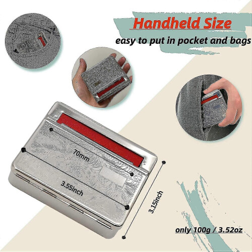Rolling Machine Metal Red Cloth Automatic Cigarette Tobacc Roller Box & Storage Box 70mm - RiRi 2