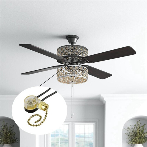6Pack Ceiling Fan Light  ZE-109 Fan  Ceiling Pull Chain  Replacement (Brass) 2