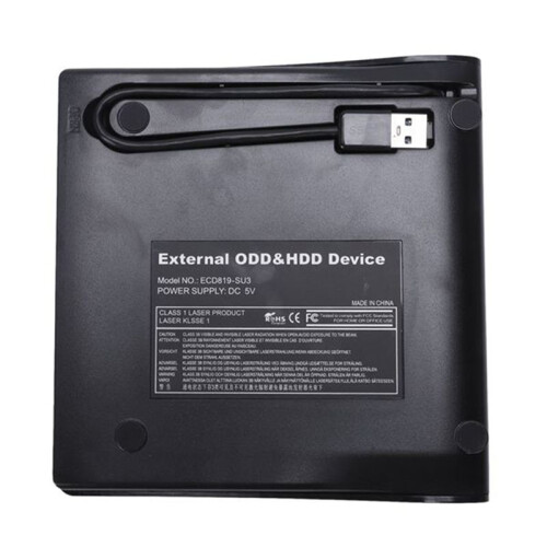 3X USB 3.0 Mobile External Case for 12.7mm  CD DVD BD-ROM BD-RE Drive BK Useful