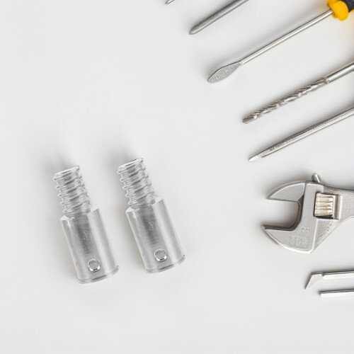 2Stk Gewindeverbinder Für Besenstab Ersatz Adapter Silber 2