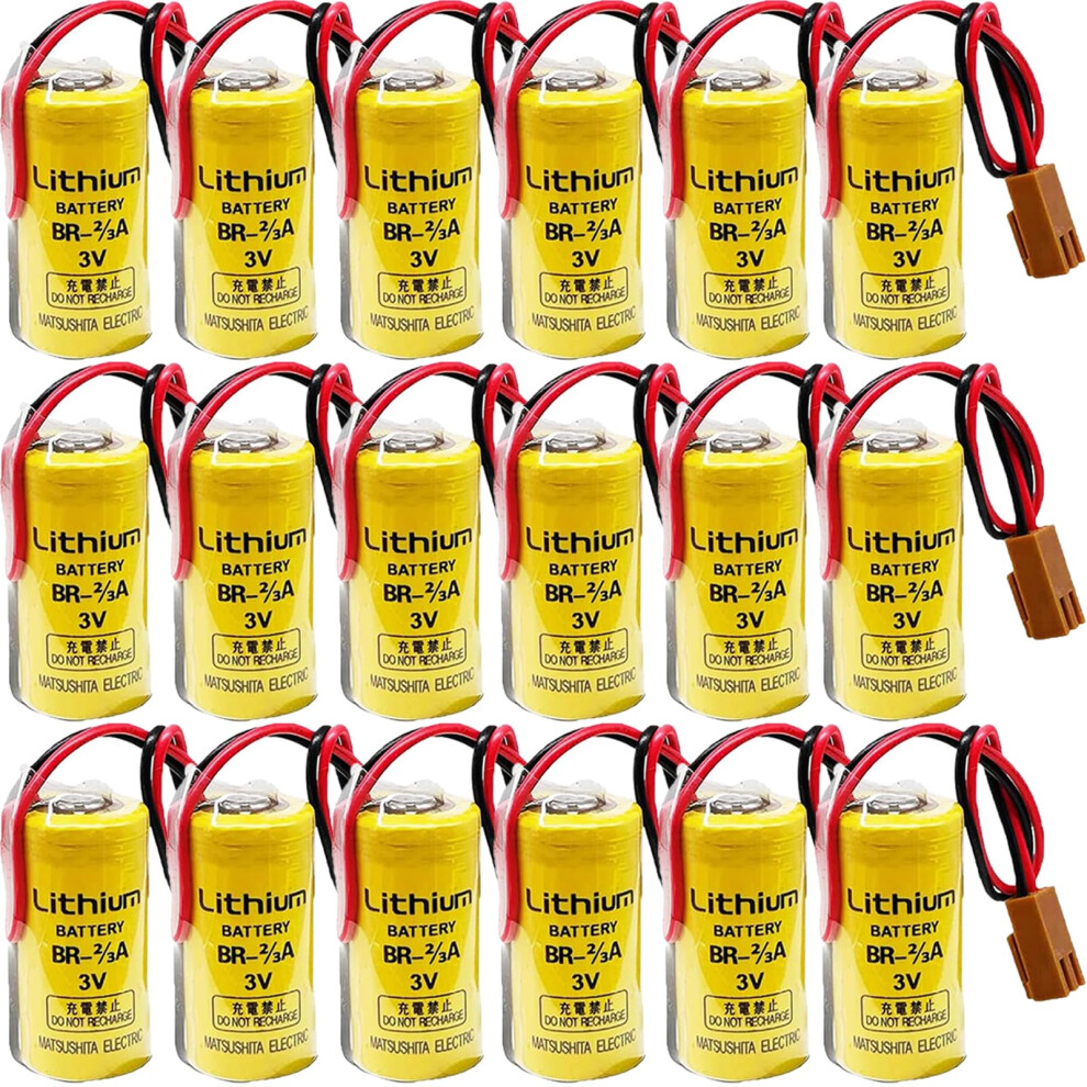 18 Pack Br2/3A 3V 1600Mah Lithium Battery Br17335 With Plug For A98l00310006 Industrial Backup Brown 9771547651451
