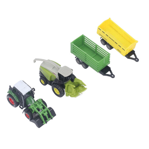 Pull-Back Farm Tractor Toy Set - 1:32 Scale 1