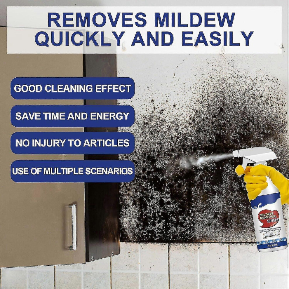 (3Pcs) Mildew Removal Spray, Wall Mold Remover Spray, Bathroom Descaler ...
