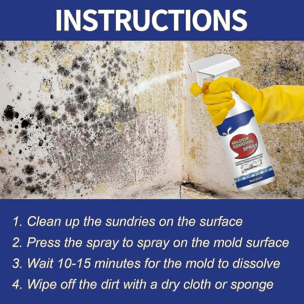 (3Pcs) Mildew Removal Spray, Wall Mold Remover Spray, Bathroom Descaler ...