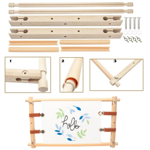 Large Adjustable Embroidery Frame Stand Type B with Side Tensioners Easy Assembly Stable Support 2