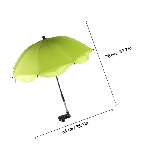 Babywagen Uv-Schutz Grün, Abnehmbar Mit Clamp 1