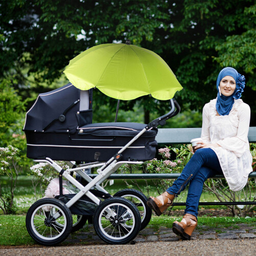 Babywagen Uv-Schutz Grün, Abnehmbar Mit Clamp 2