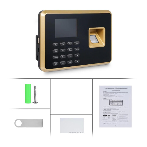 Biometric Attendance Machine Gold Type 3 with Fingerprint Time Clock MultiMode Authentication 1