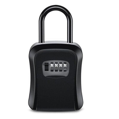 2X Outdoor Password Key Boxs Extended Locking Hook Steel Wire Hanging Key Storage Waterproof Key 4 Digit Code Box Black 2