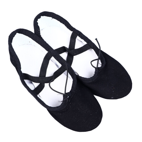 Kids Canvas Soft Sole Dance Shoes - Black 159g 2
