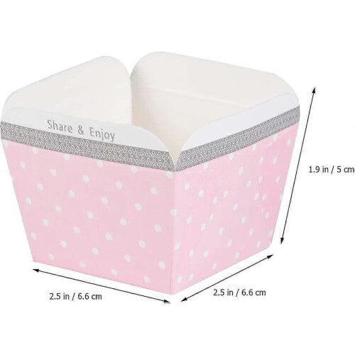 100pcs Paper Baking Cup Small Square Cake Wrappers Cupcake Liners (White 1) - DD01