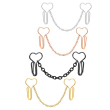 4Stk Herz Nasenchains Non Piercing Nasenring Schmuck