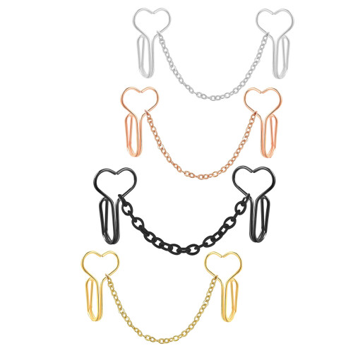 4Stk Herz Nasenchains Non Piercing Nasenring Schmuck