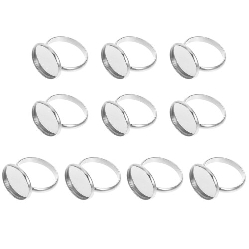 10Stk Ring Basis Verstellbarer Ringhalter Silber DIY Schmuck