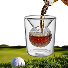(2pcs) Golf Whiskey Glass with Golf Ball Shape