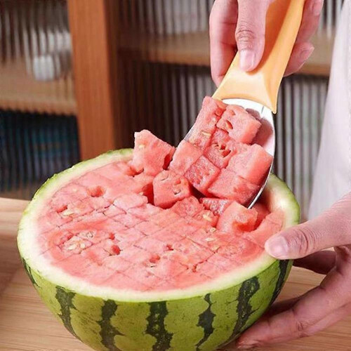 2pcs Multi-Purpose Mango Slicer Scooping Spoon,Stainless Steel Multifunctional Slicer 2