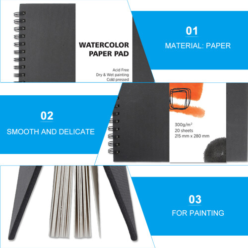 Wasserfarben Malbuch Spiralgebundenes Papier Zeichenblock 2