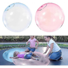 (Can blow 50cm, pink) 2pcs Giant Inflatable Bubble Ball Water Beach Rubber Ball Jelly Ball Children Bubble Ball Toy Beach Rubber Ball - DD