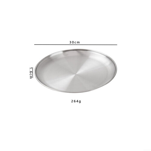 Stainless Steel Camping Plates Set 2 Pack 30x1.6cm Durable Stackable Lightweight Outdoor Tableware 2