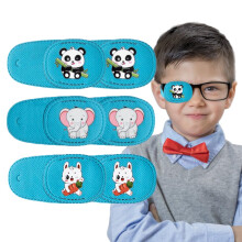 Eye Patch for Lazy Eye Boys Blue Right Side Opaque Shield for Glasses Amblyopia Protection 6 Pcs