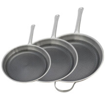 Set of 3 induction pans - ELO - Relief Solutions - 18/10 stainless steel ELODUR Select non-stick - Ø 24-28-32 cm