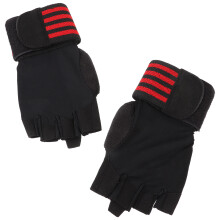 1Paar Unisex Halb Finger Sporthandschuhe Rot Atmungsaktiv