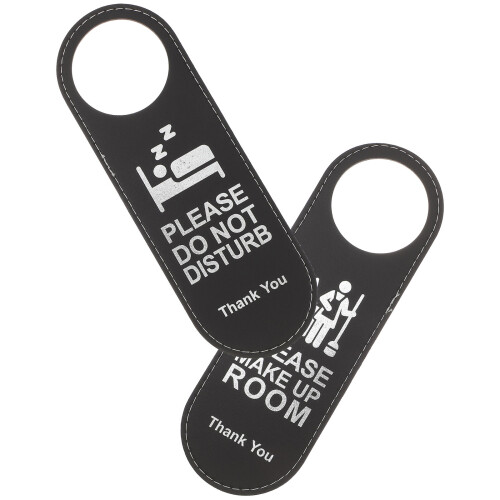 2Pièces Étiquette Porte Cuir Noir