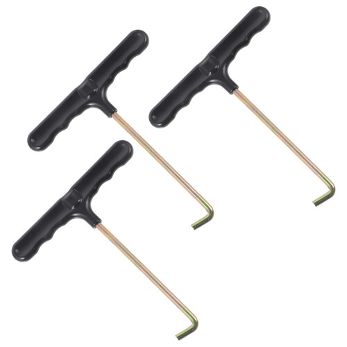 3Pièces Outils Tire-Lacets Professionnels Fer Noir