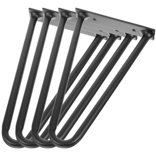 4Pièces Pieds Métal Noir Pour Table Basse Bureau