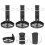 3Pièces Rangement Bouteille Support Gobelets Noir Solide 3