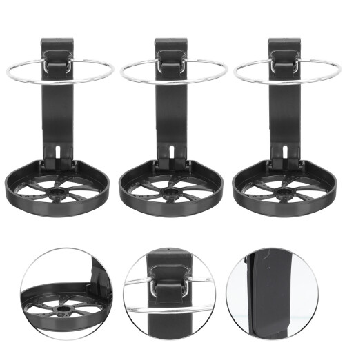 3Pièces Rangement Bouteille Support Gobelets Noir Solide 2
