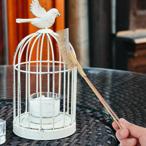 1Ensemble Brosse Cage À Oiseaux Manche Long Cuivre Pratique 2