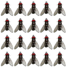 (L,Black)20xBionic Fly Fishing Bait,Trout Jigs Swimbaits Dry Flies Bass Fly Fishing Lures