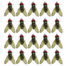 (L,Yellow)20xBionic Fly Fishing Bait,Trout Jigs Swimbaits Dry Flies Bass Fly Fishing Lures