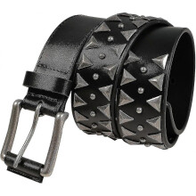 (36, Unisex Black) Stylish Mens Studded Casual Italian Cowhide Leather Belts For Jeans Punk Rock Rivets Belt With Buckle For Men
