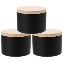 3Pièces Pots Noir Pour Fabrication Bougies