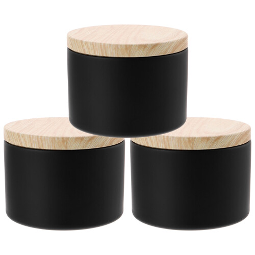 3Pièces Pots Noir Pour Fabrication Bougies