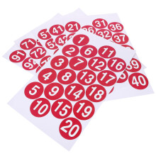 1Ensemble Autocollants Numérotés Rouge PVC Étanches Décoration Maison