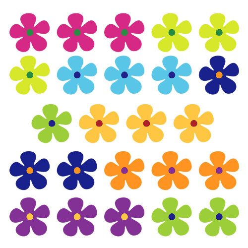 24Pièces Stickers Marguerite Décor PVC Coloré
