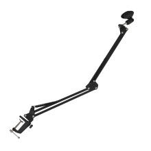 Bras Suspension Microphone Double Renfort Support Bureau Noir