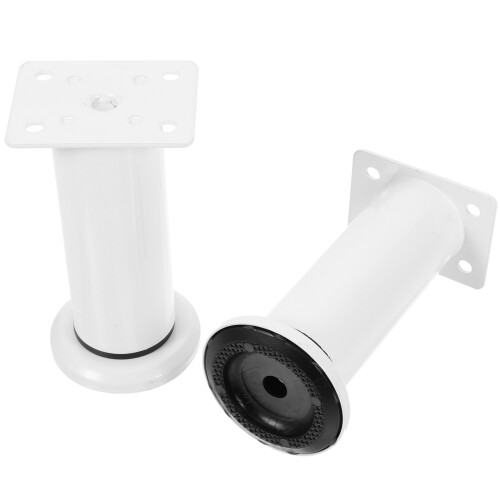 2Pièces Pieds De Fauteuil Blancs Réglables Acier Pour Maison