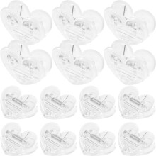 15Pièces Clips Adorables Cœur Transparent Pour Photos Et Sacs