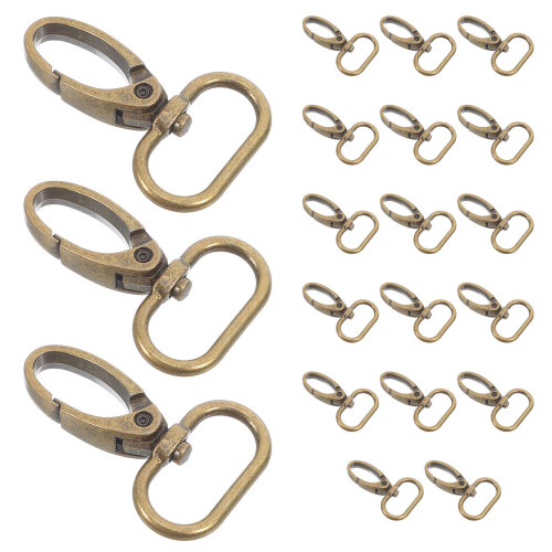 20Pièces Mousquetons À Déclencheur Pivotants Bronze Pour Clés Sacs