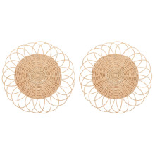 2Pièces Ensembles De Dessous De Verre Rustiques Beige En Matériau