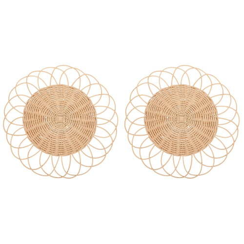 2Pièces Ensembles De Dessous De Verre Rustiques Beige En Matériau
